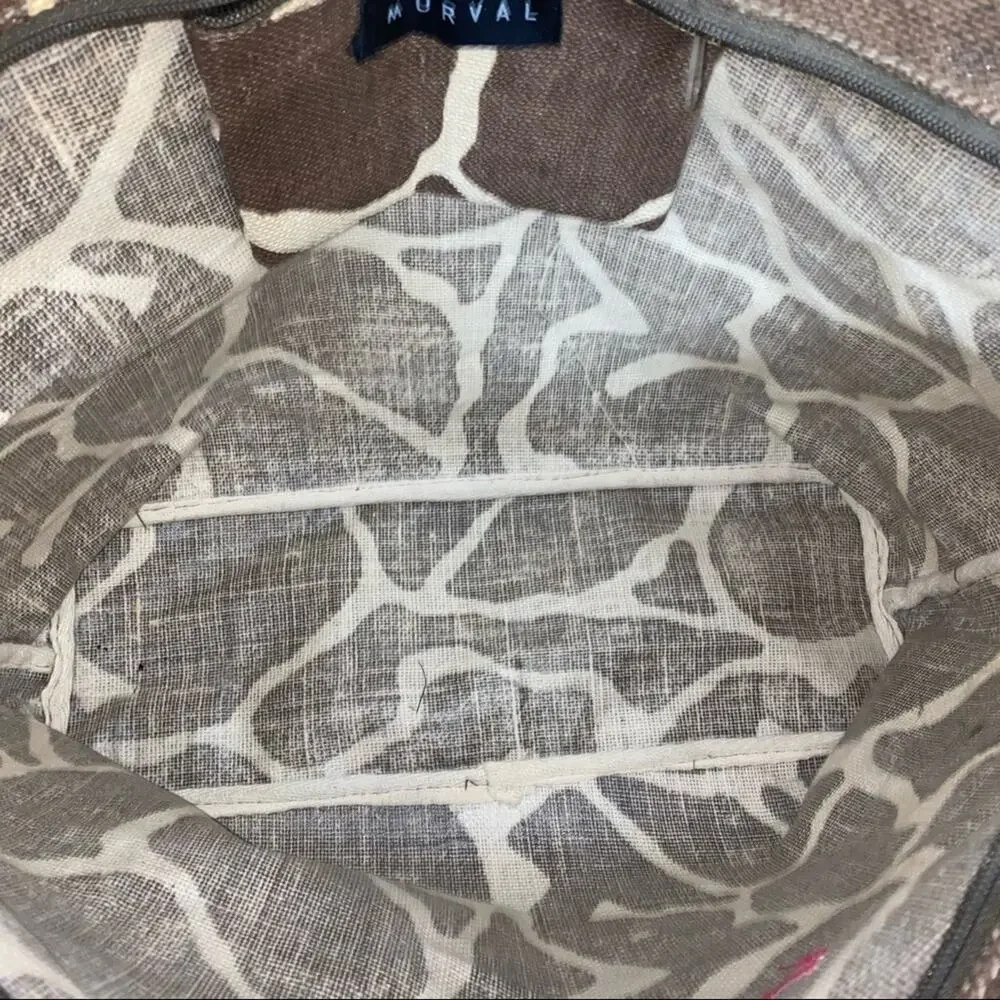 Murval Giraffe Print Tote Bag Monogram PWN Canvas Oversized‎ Shopper